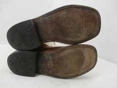 Old West Brown White Leather Cross Square Toe Cowboy Boots Size 2 Style BSC1841