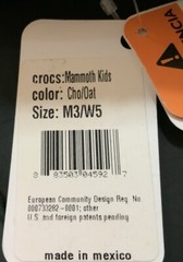 Crocs Mammoth Kids Size 3