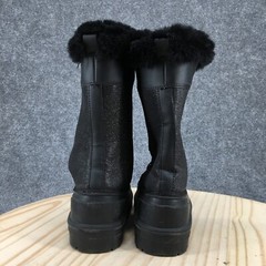 Cat & Jack Boots Youth 6 Constance Faux Fur Lined Glitter Winter Shearling Black