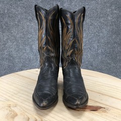 Dan Post Boots Youth 2 Western Cowboy Black Pull On Casual Pointed Toe Mid-Calf