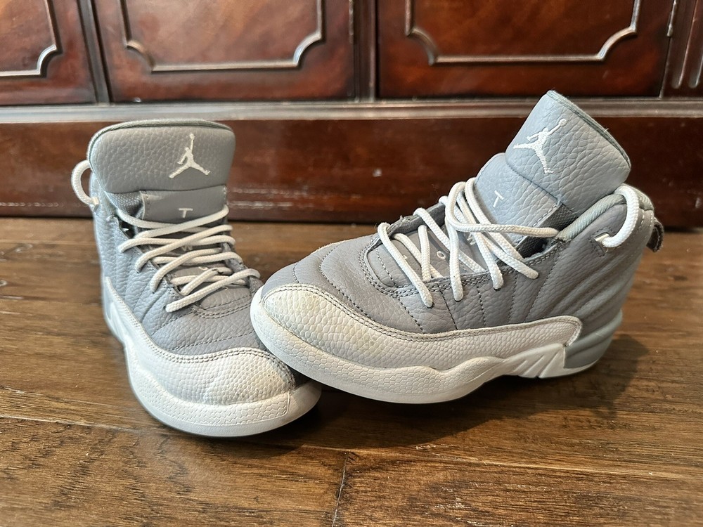 Air Jordan Retro 12 Stealth PS Cool Grey White Kids 151186-015 Size 13C WORN 1X