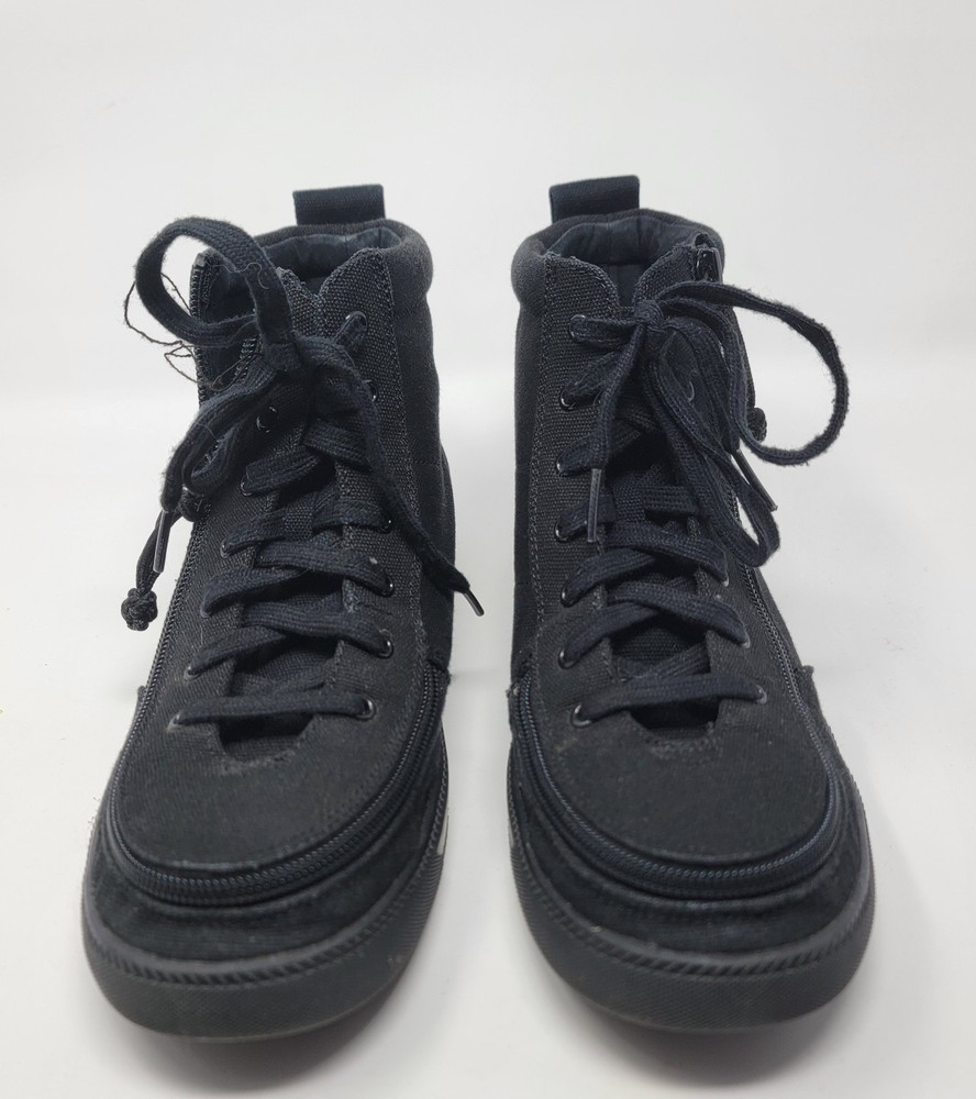Billy Footwear Black Canvas Adaptive Zip Shoes High Top Easy Access Sneakers
