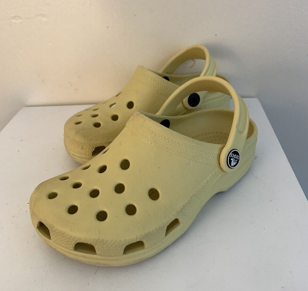 Crocs Kids Crocband Clogs Yellow Unisex Size Mens 1 Women 3 Slip On Sandals