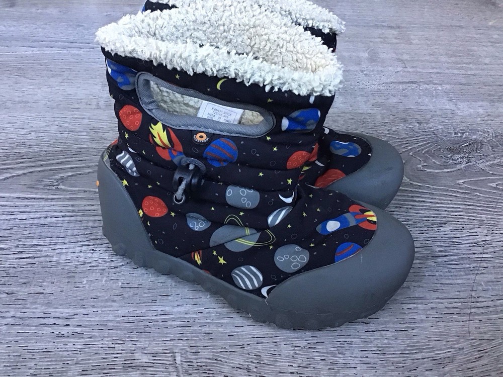 BOGS B-moc Gray Multi Space Snow Boots Youth Boys Size 12 Pull On Boot