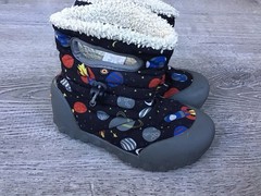 BOGS B-moc Gray Multi Space Snow Boots Youth Boys Size 12 Pull On Boot