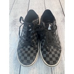 Vans Kids Checkerboard Low Top Sneakers Black Charcoal Grey Youth 2 Skate Shoes