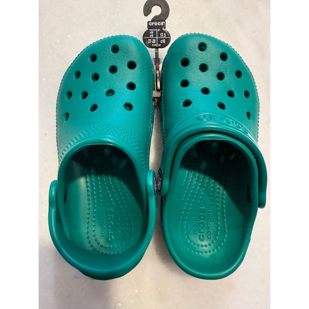 Crocs Classic Clog K Kids Size C10 Deep Green Roomy Fit 204536-3TJ Slip On Shoes
