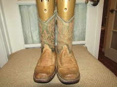 CORRAL E1476 Distressed Leather Square Toe Brown Cowboy Boots Youth size 13