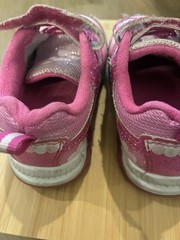 Disney Minnie Mouse Pink Glitter Hook & Loop Low Top Mesh Sneakers Sz 7