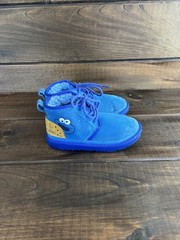 UGG X Cookie Monster Neumel II Blue Suede Chukka Boots Kids Size 3 Youth