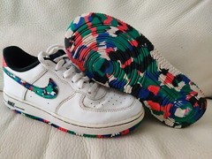 Nike Air Force 1 sz 2.5y Low White Hyper Crayon blue black red CU4634-100