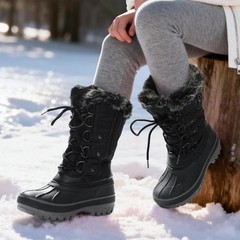 Boys Girls Snow Boots Insulated Winter Warm Knee High Ski Boots