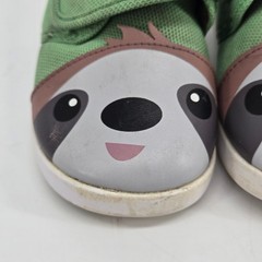 ikiki Strider McSloth Squeaky Toddler Shoes Green Brown Size 7 Wide Toe Box GUC