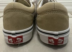 VANS Old Skool Beige/White Low Top Lace-Up Skate Sneakers Rubber Sole
