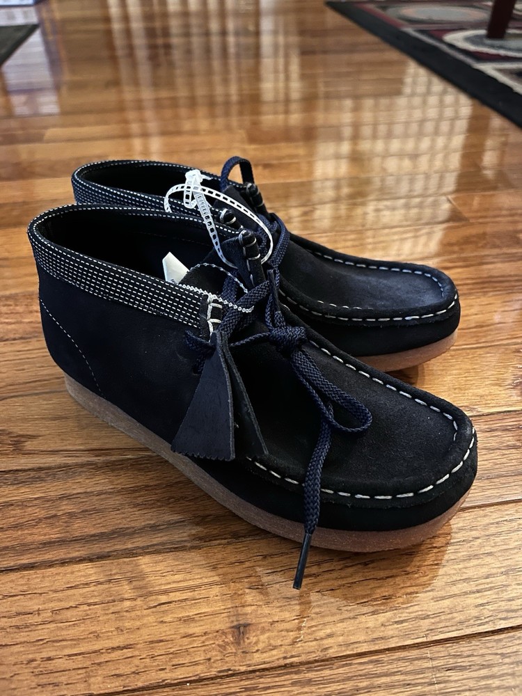 Clarks Kids Wallabee Boot Older Navy Combination Size 3 NEW