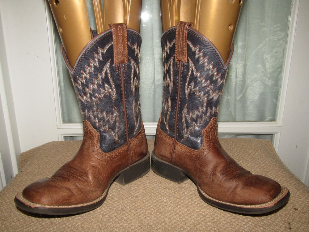Ariat Tycoon Western Boots for Kids Blue & Brown Size 11 Style 10021591