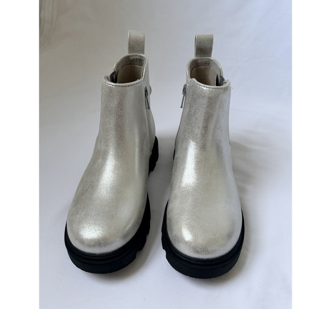 Sonoma Rovie Silver Bootie Memory Foam Zipper Unisex Kids Size 1