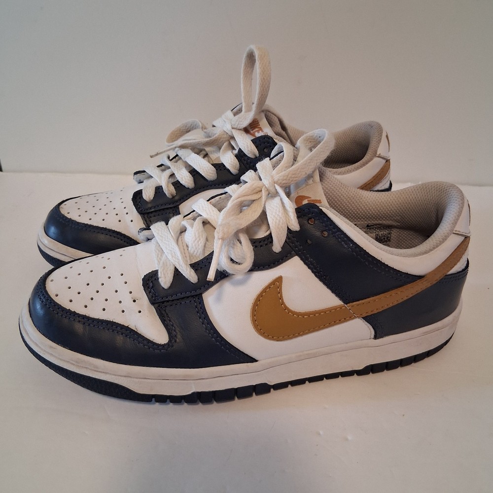 Nike Dunk Low GS Midnight Navy Wheat Size 5.5Y Youth Sneakers Shoes Sneakers