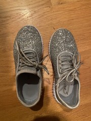 Weissman Dancewear Sparkle Pop Dance Shoes Size 3 Silver Hip Hop Sneakers