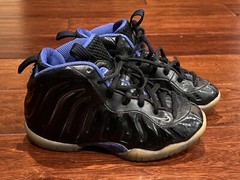 Nike 723946 006 Little Posite One Black Blue Kids 11.5 Space Jam Sneaker Shoes