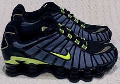 NIKE Shox TL Blue Black Volt Silver Run Walk Sneakers Shoes Mens Youth Kids Sz 4