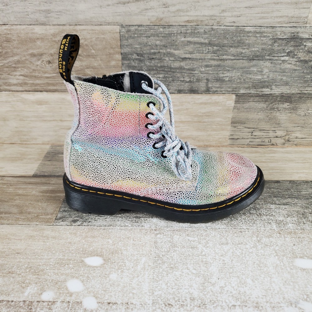 Dr. Martens Junior 1460 Pascal Kids Boots Sz 1 Multicolor Side Zip Ankle Booties