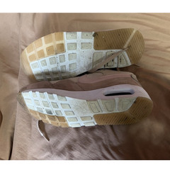 Nike Air Kids Beige Pink White Mesh Suede Athletic Sneakers CW4554-201 Size 9