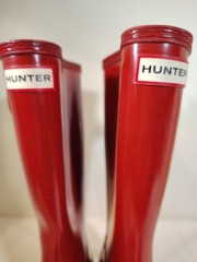 Hunter Original Kids Gloss Rain Boots Size 2B/3G Red Waterproof