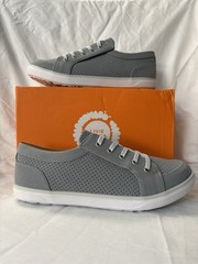 Livie & Luca Size 3Y Reeve Perf Gray Recycled Synthetic Leather