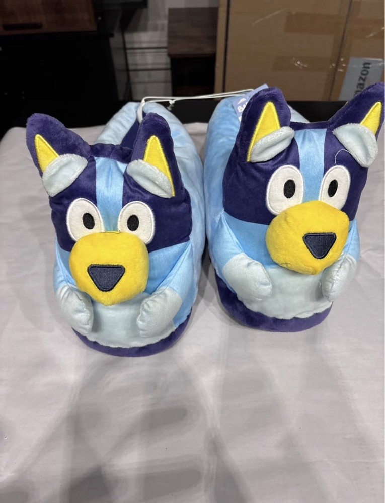 Bluey Character Slip-On Slippers Non-Slip Unisex Kids Blue/Yellow Sz 9.5