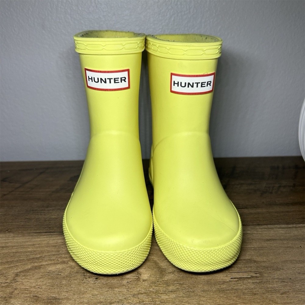 Hunter Original Kids First Classic Yellow Rubber Rain Boots US 5 EU 21