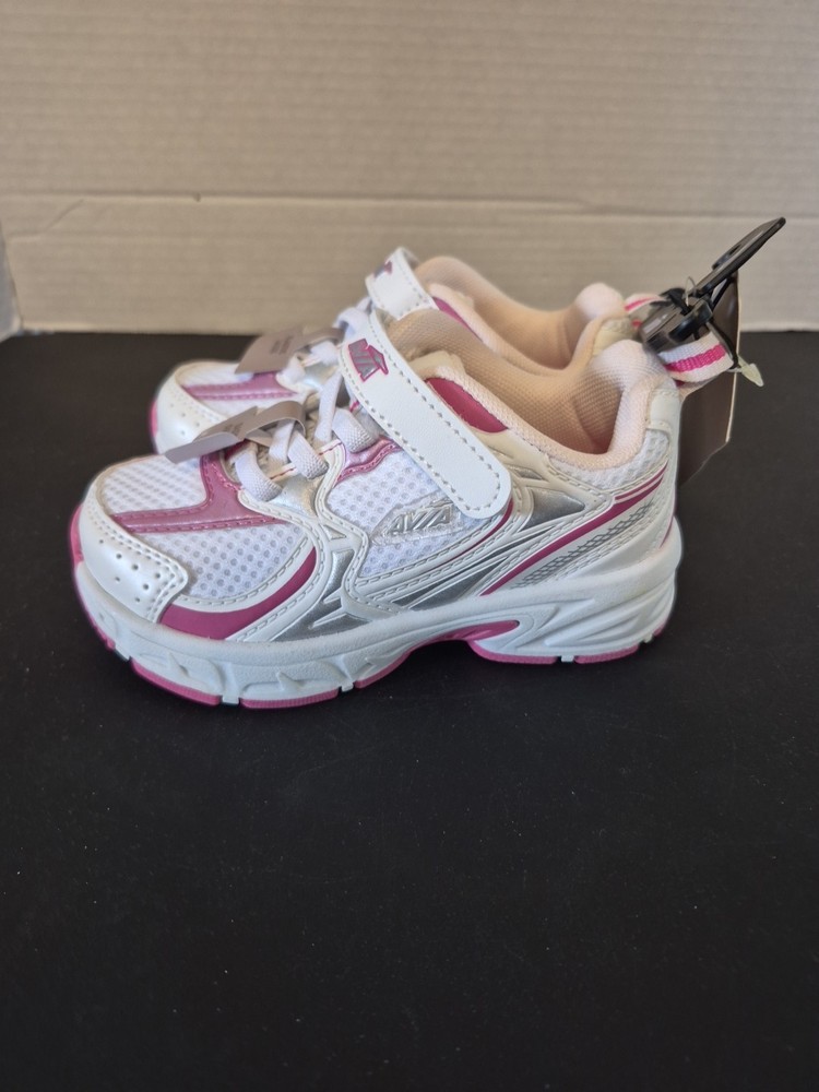 GT AVIA 5000 Pink/white Breathable ELASTIC laces Easy On/off Kid Sz 8