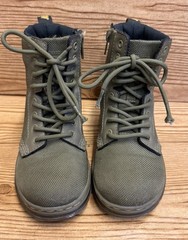 Dr Martens Combs J Combat Lace Up Olive Green Canvas Boots Youth Size US 12