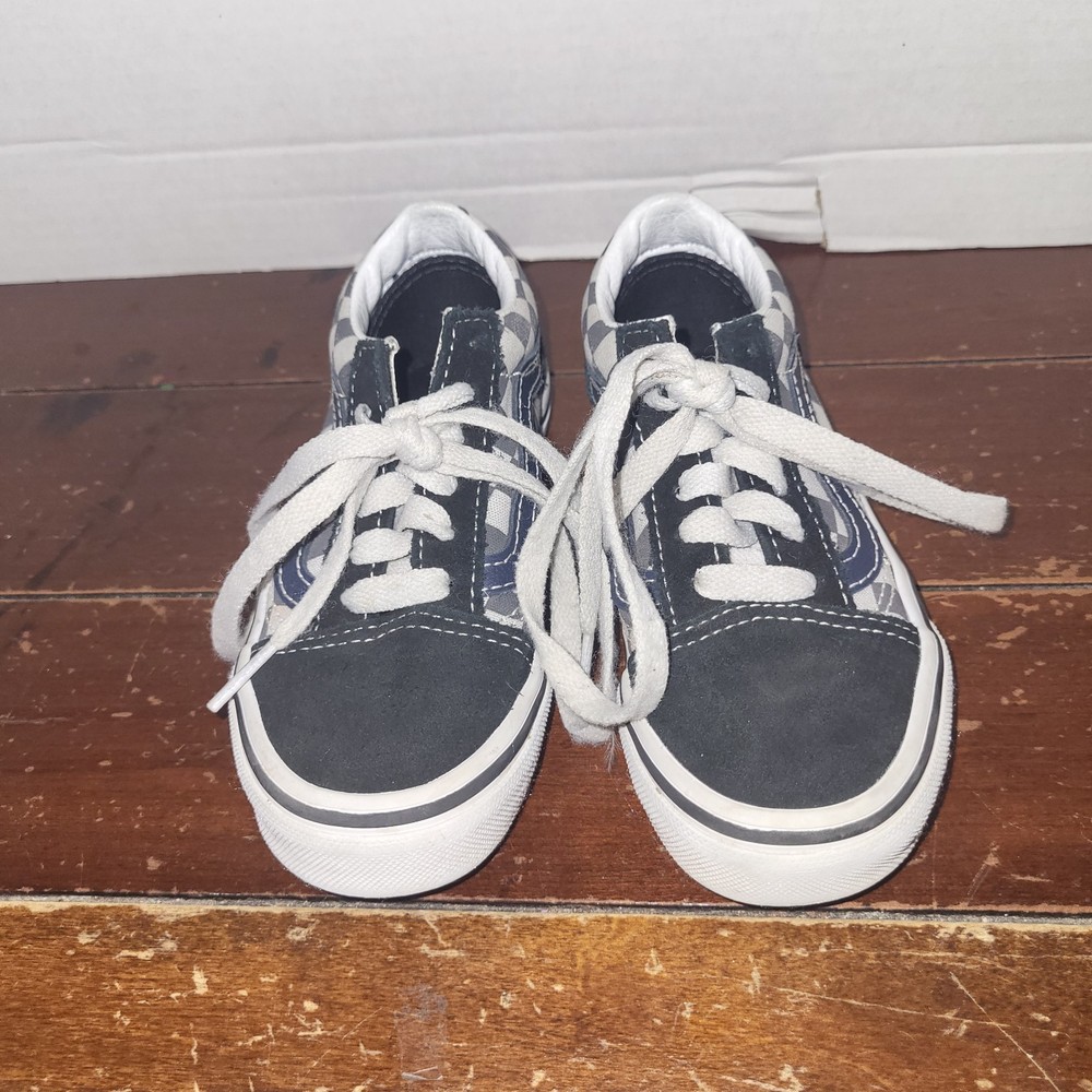 Vans Old Skool Low Checker Board Black White Little Kids Shoes Size 11 Sneakers