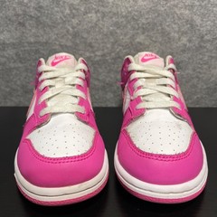Nike Dunk Low Sneakers Big Kids Size 1Y EU 32 Pink White Leather Shoe FB9108-102