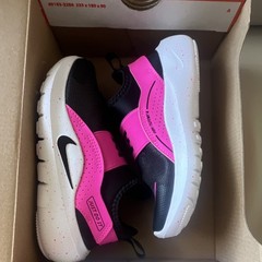 Nike Flex Runner 4 (PS) Kids Slip-On Sneakers 11.5C Pink/Black/White