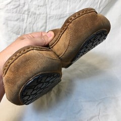 UGG Slippers Size 5 Loafer Lined Moccasin Suede Brown solid 1974