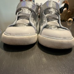 See Kai Run Basics High Top Hook & Loop Sneakers Silver/White/Blue size 8