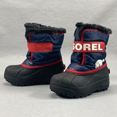 Sorel Snow Commander Winter Boots Kids 11 Red/White/Blue Insulated