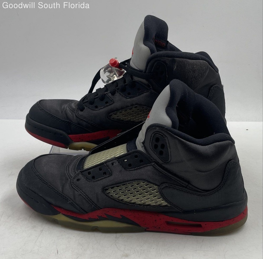 Authentic Nike Kids Air Jordan 5 Retro 440888-006 Black Red Sneakers Shoes Sz 7Y