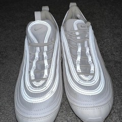 Nike Air Max 97 Triple White Metallic Silver 921522-104 Youth GS 7Y WO’s 8.5