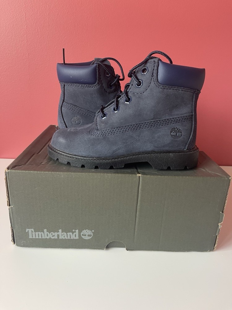 Timberland Classic 6 In Waterproof Boot Navy Nubuck (Toddlers Size 10)