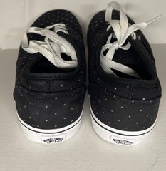 VANS Black/White Silver Polka Dot Athletic Shoes Missy Size 6