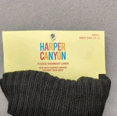 HARPER CANYON FLEECE RAINBOW BOOT LINER KIDS SMALL BOOT SIZE 10-11 BLACK