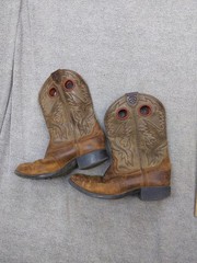 Ariat Boots Youth Size 12 Brown Western Cowboy Pull Holes 4LR Cushioning Pull On