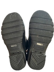 HUNTER Original Rain Boots Kids Size US3G 2B Black Reflective Patches Tall