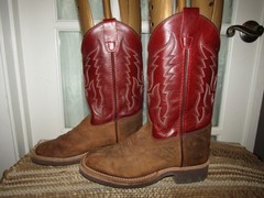 Cody James BSC1889 Burgundy Leather Pull On Square Toe Western Boots Youth 5 D