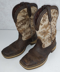 Durango Digital Desert Camo Brown 8″ Kids Western Boots Size 6M NO INSOLES