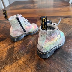 Dr. Martens 1460 Pascal T Boots Rainbow Holographic Kids Size 8 AW004 Side Zip