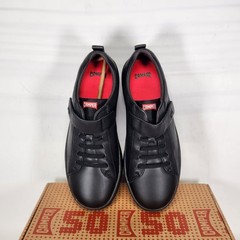 Size 5 Big Kids – Camper Runner Four Kids – Black Leather / Textile